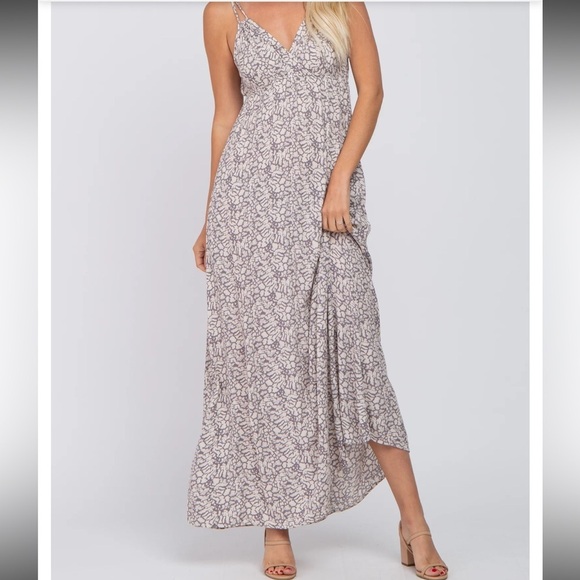 Final Touch Gray Print Maxi Dress Sz 2XL - Picture 1 of 7